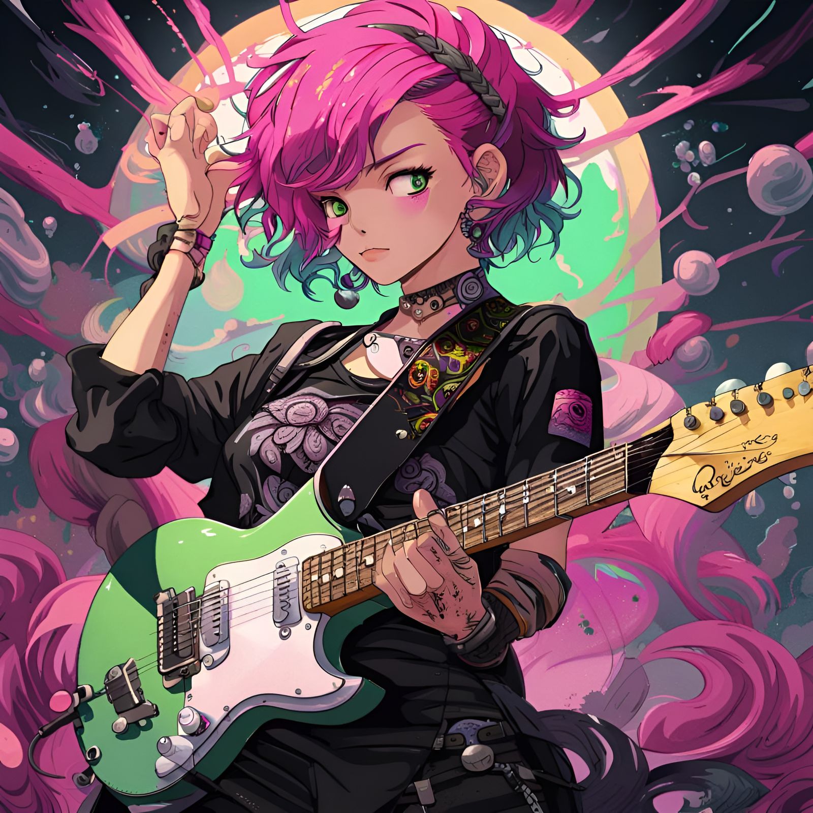 Anime Rockstar Portrait by Studio Ghibli