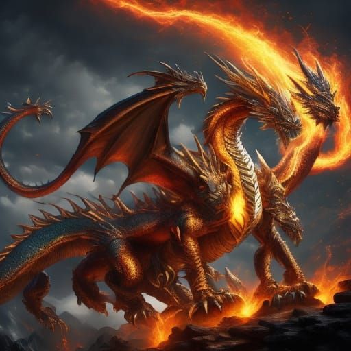 Massive Dragon Sleeps on Gold in Cave