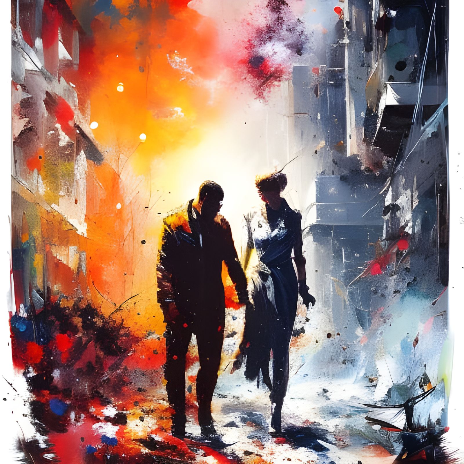 Lovers Embrace in Armageddon: Speedpaint Style