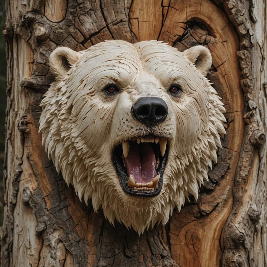 A cinematic, ultra-realistic, highly detailed wood carving o...