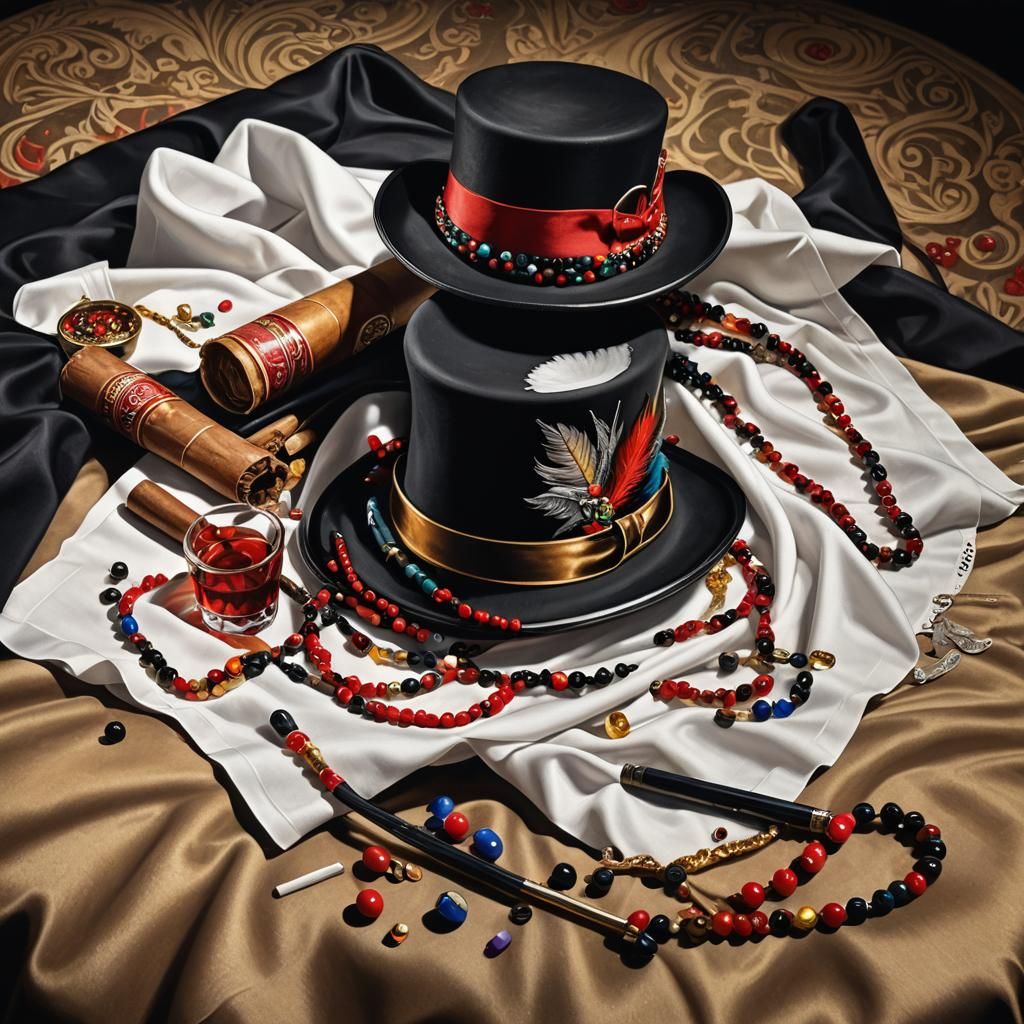 Abandoned Objects on Bed in Hyperrealistic Splash Art