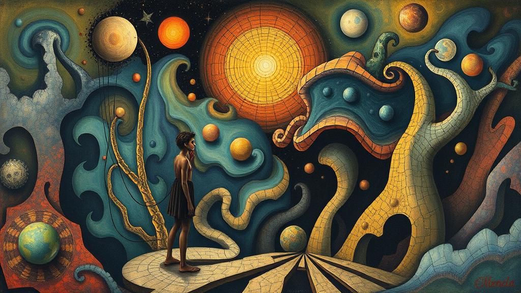 Mystical Being in Surreal Dreamscape, in Surrealist Style