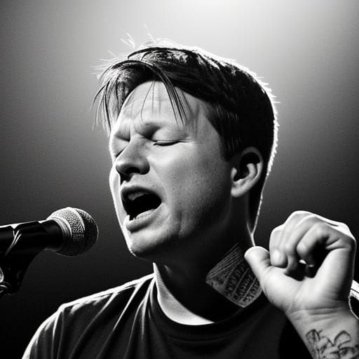 Tom Delonge Performs with Intense Focus