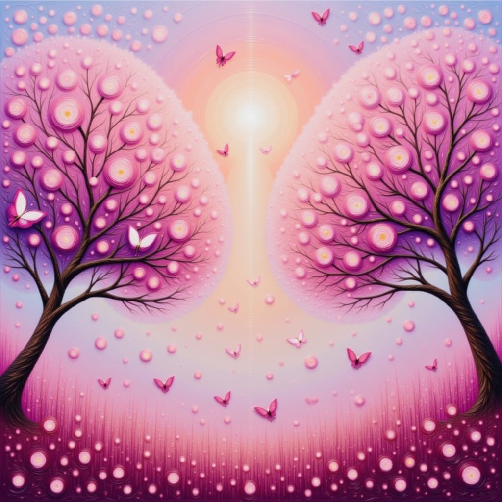 Ethereal Field of Blossoms in Surreal Impressionism