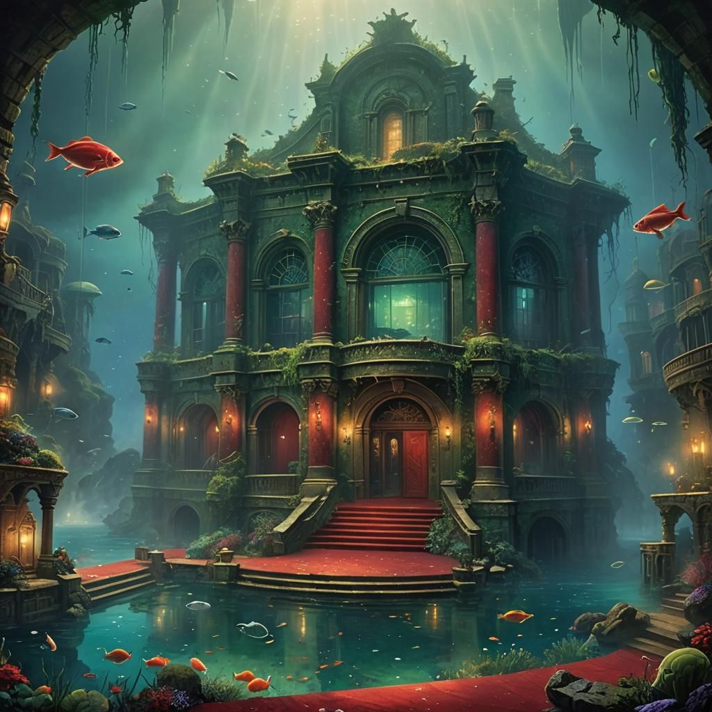 Ethereal Ruined Theater at Bottom of Ocean