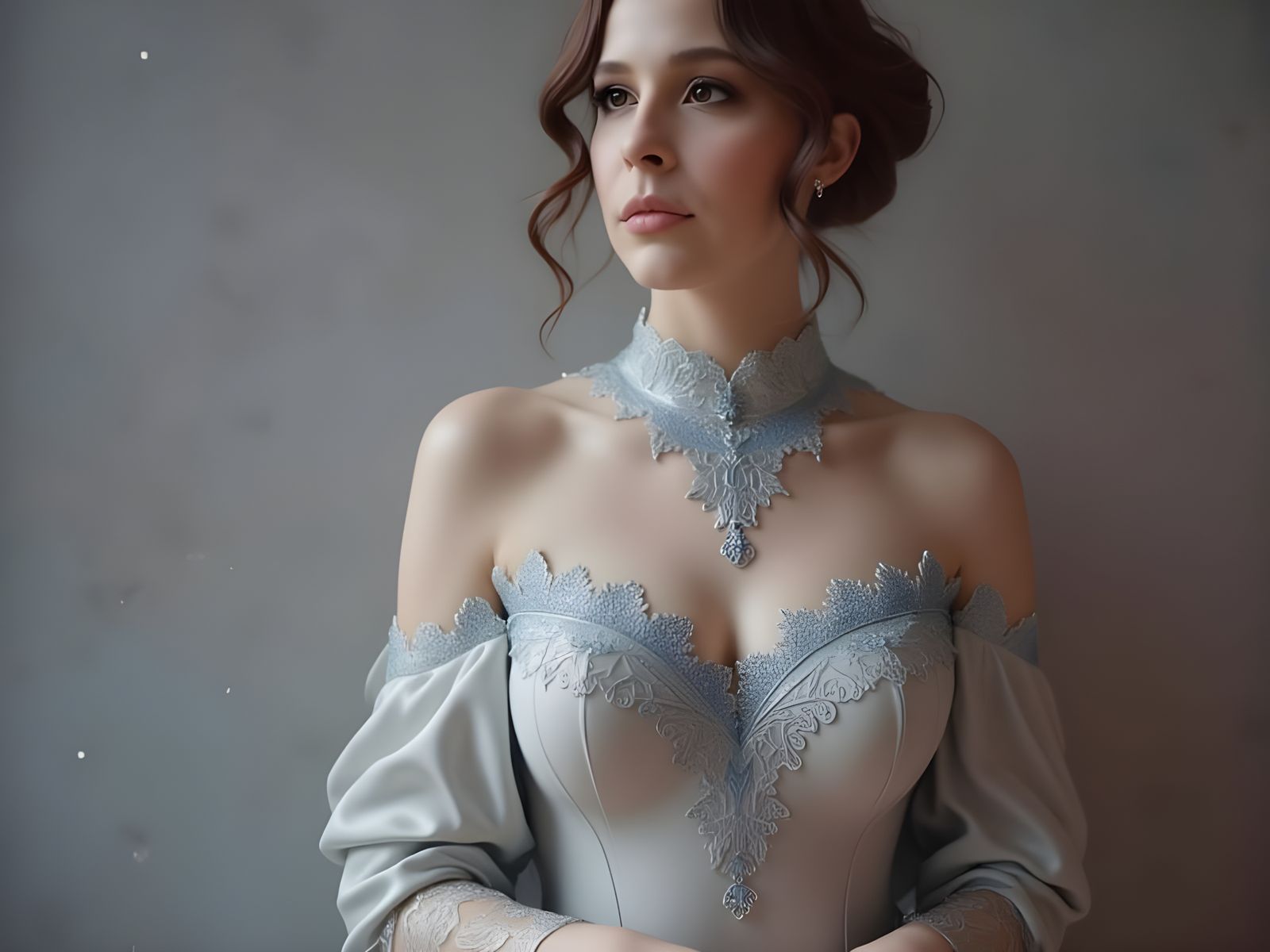 Ethereal Portrait in a Luxurious Blue Gown