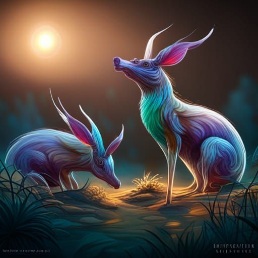 Blown Glass Menagerie Animals in Detailed Digital Art