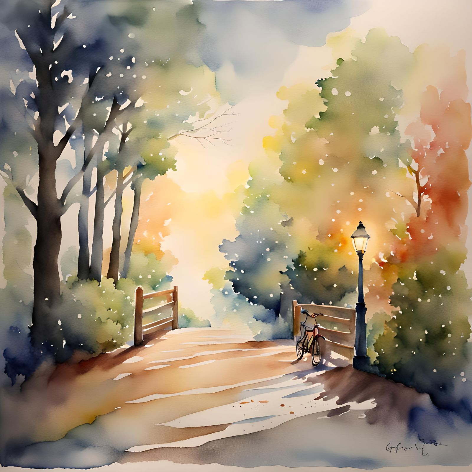 Ethereal Goodbye: Watercolor Painting with Light
