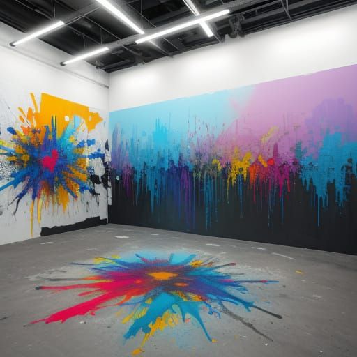 Graffiti Art Installation: Bold Mixed Media Masterpiece