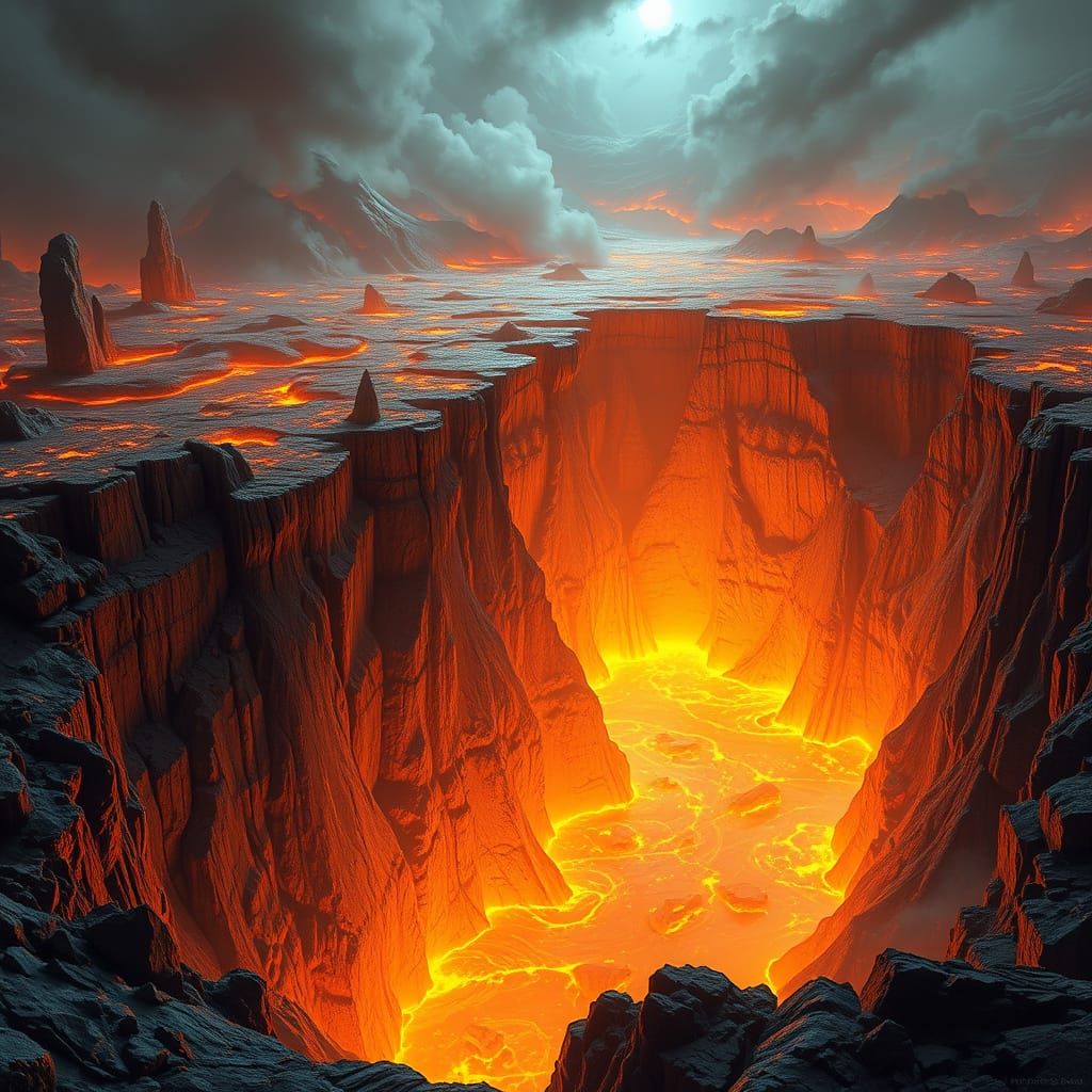 Glowing Subterranean Convergence in a Magma Landscape