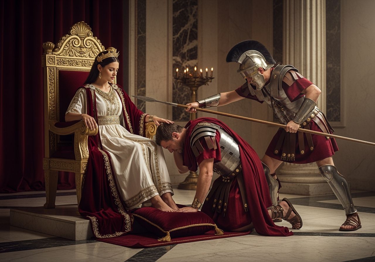 Empress Messalina on Her Throne in Ancient Rome