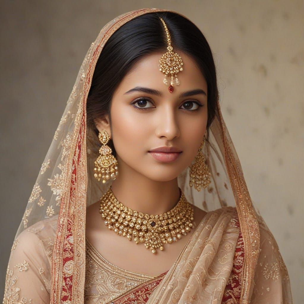 Elegant Indian Lady in Traditional Sari