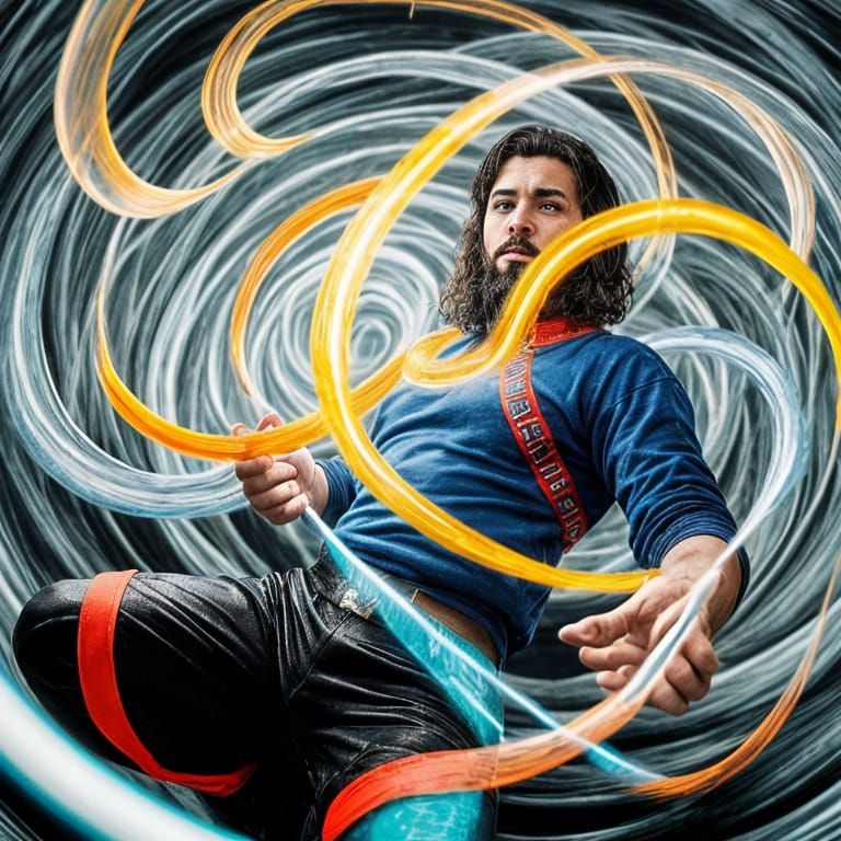 Drowning in Well: Picasso-Inspired Comic Illustration