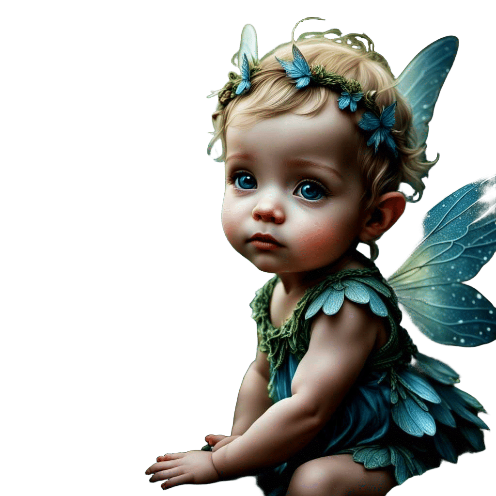 Adorable Baby Fairy with Intricate Wings in HDR
