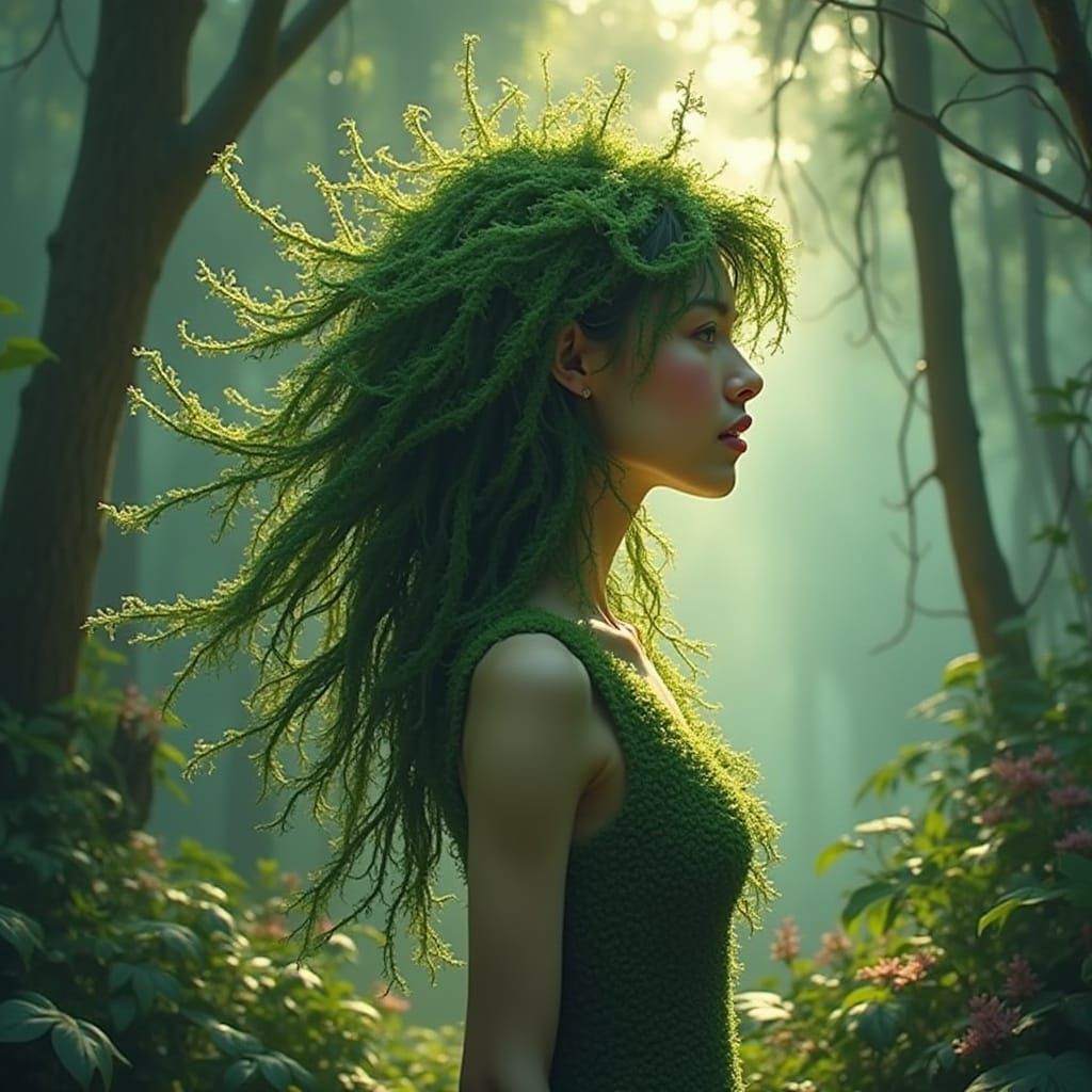 Photosynthetic Human Hybrid in Natural Setting