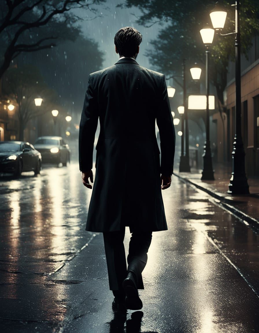 Charming Man in Dark Cinematic Film Still