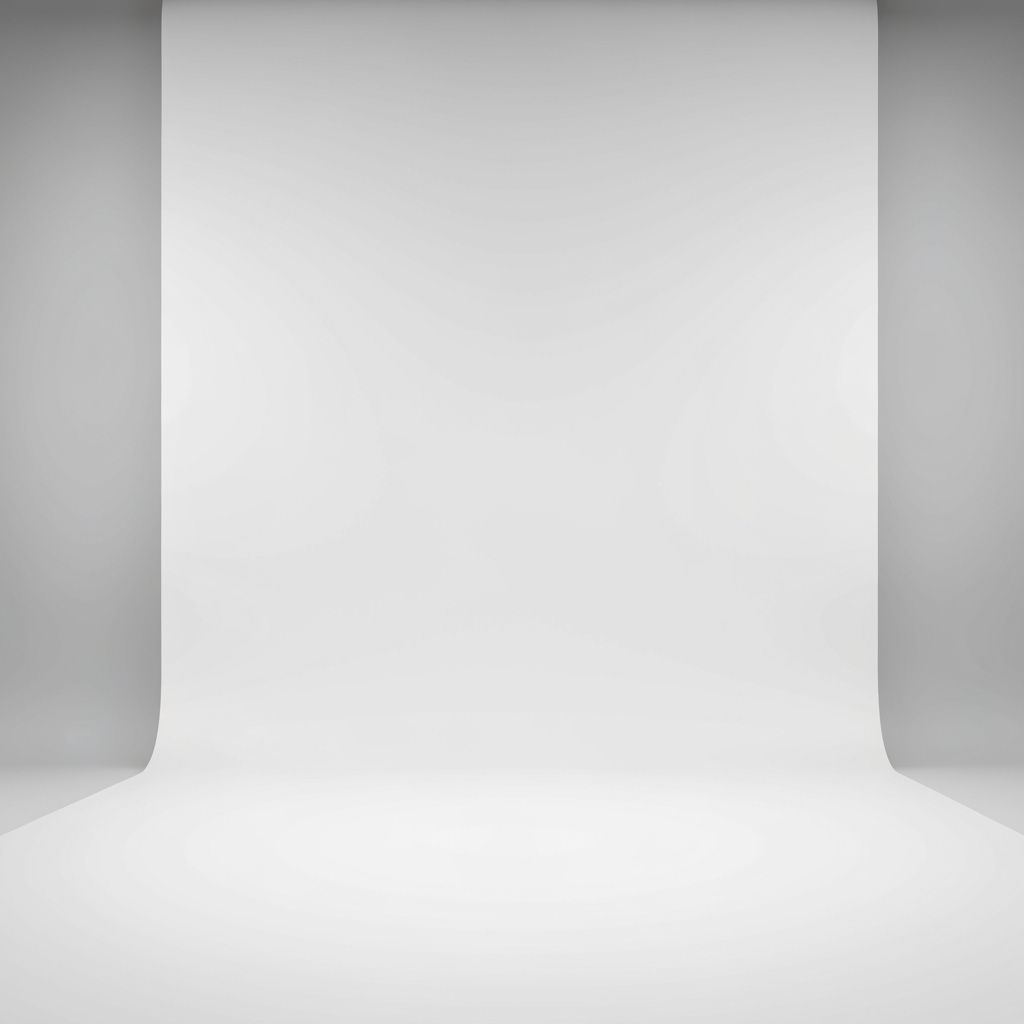 Seamless White Studio Backdrop, Brightly Lit 3D Render