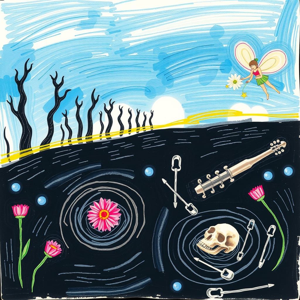 Colorful Crayon Drawing of the River Styx