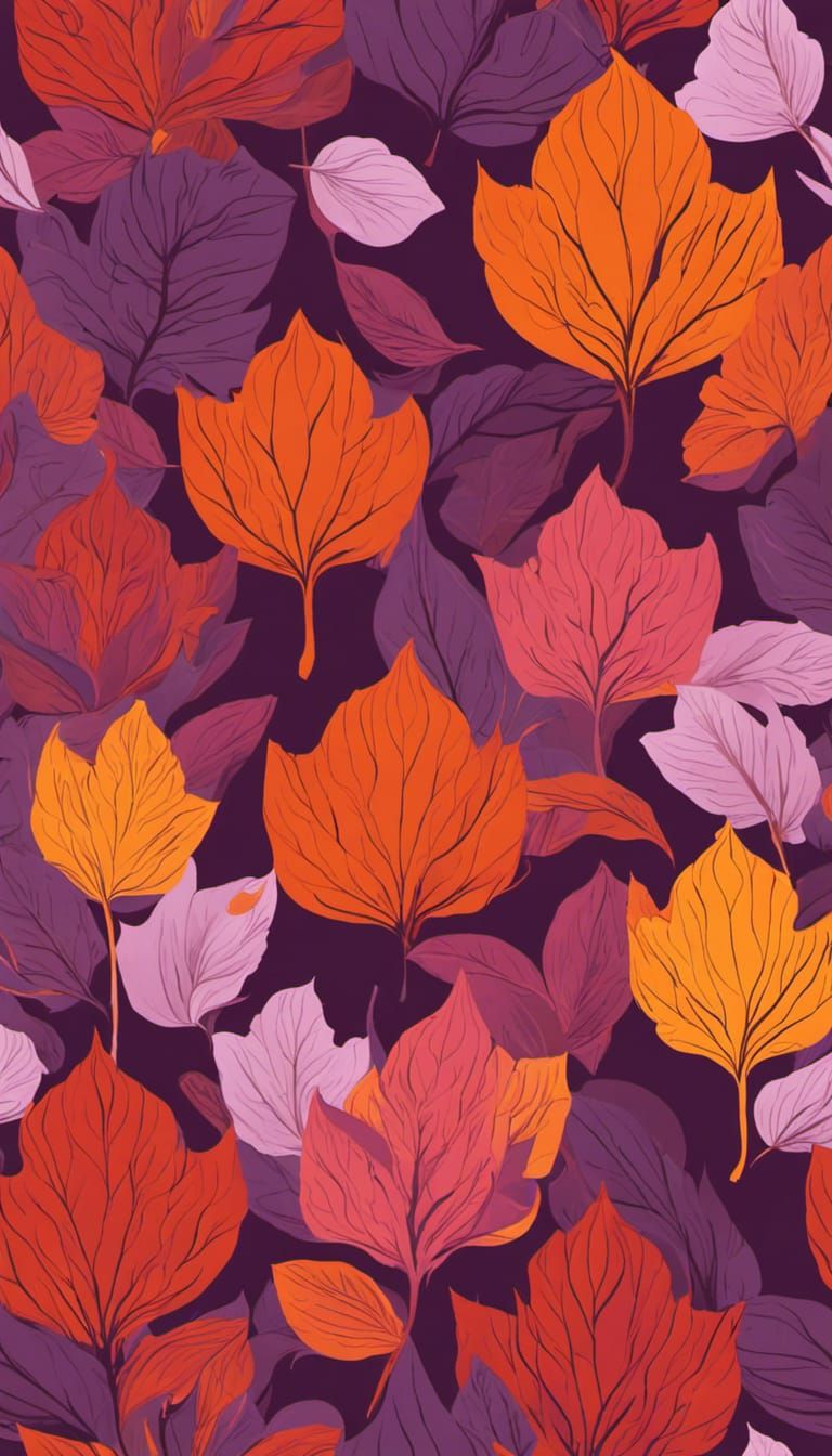 Autumn Foliage Dress in Winter Snow, Ink Art