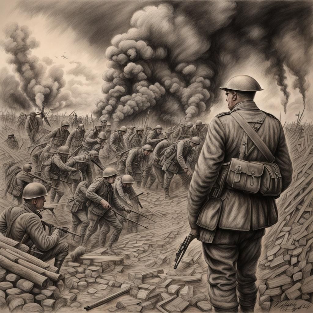 World War 1 German Perspective: Charcoal Drawing