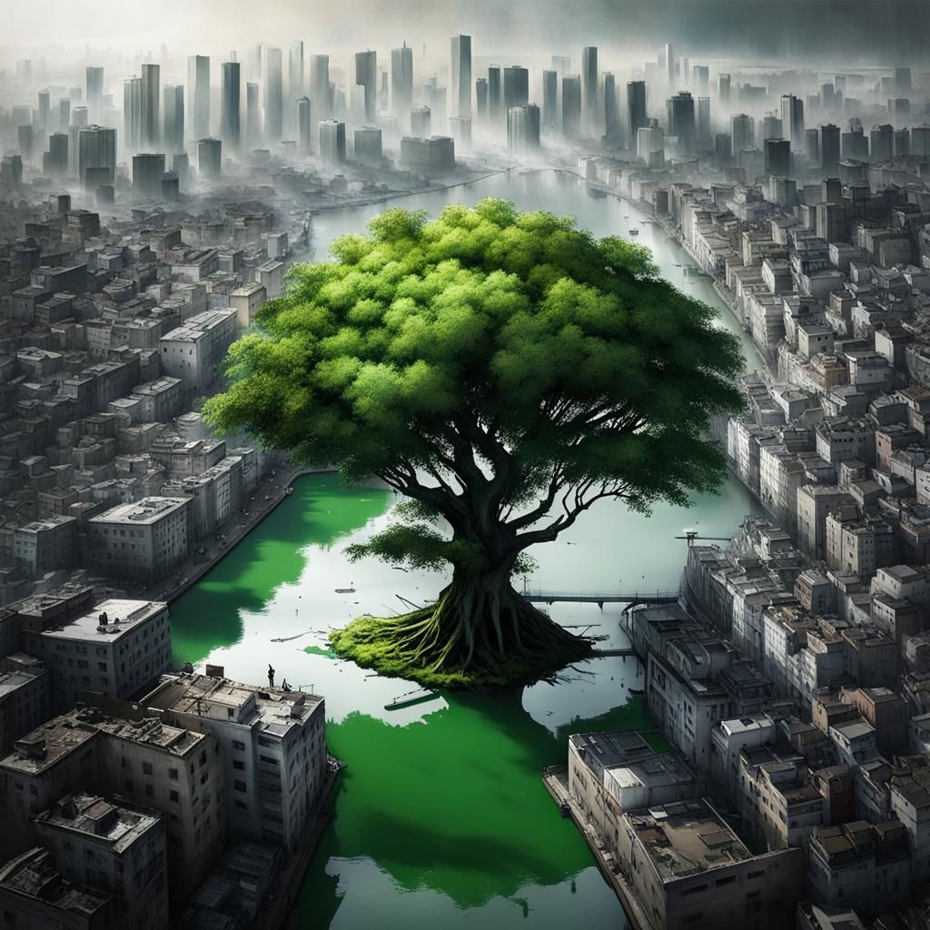 Tree in the broken city