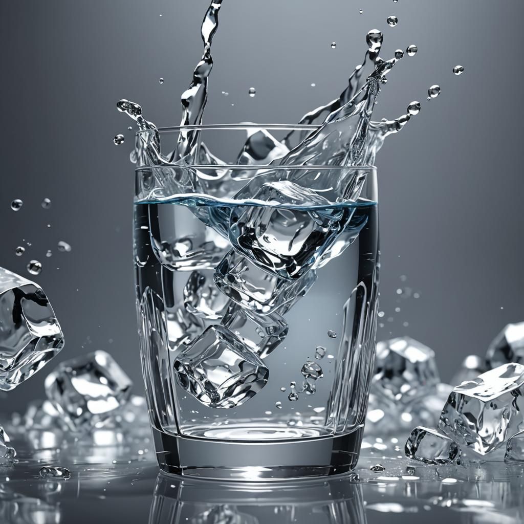 Iced Water Glass: 3D Anime Art