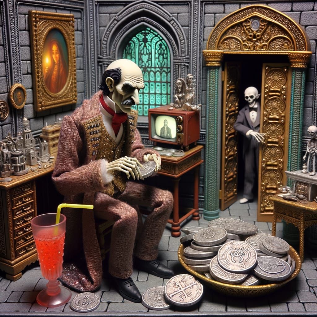 Numismatic Necromancer Counts Bone and Silver Coins in Mauso...