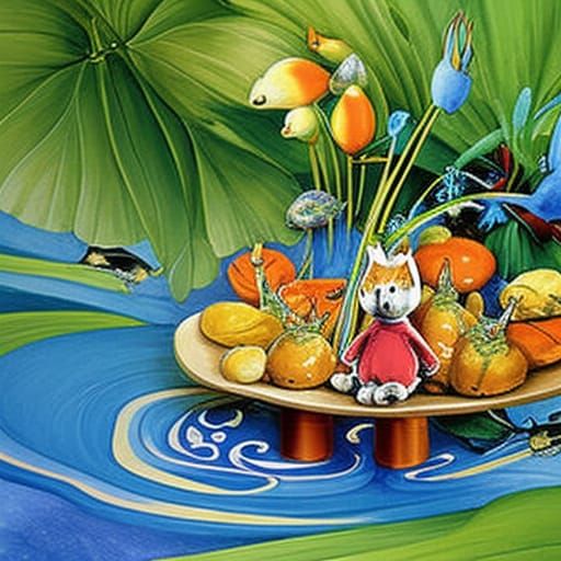 Peter Rabbit Fractal Art in Surrealist Style