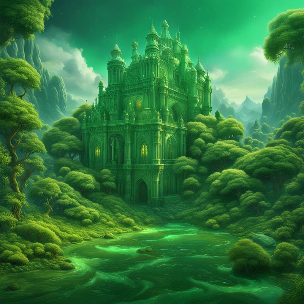 Lush Green Beauty: Detailed Matte Painting
