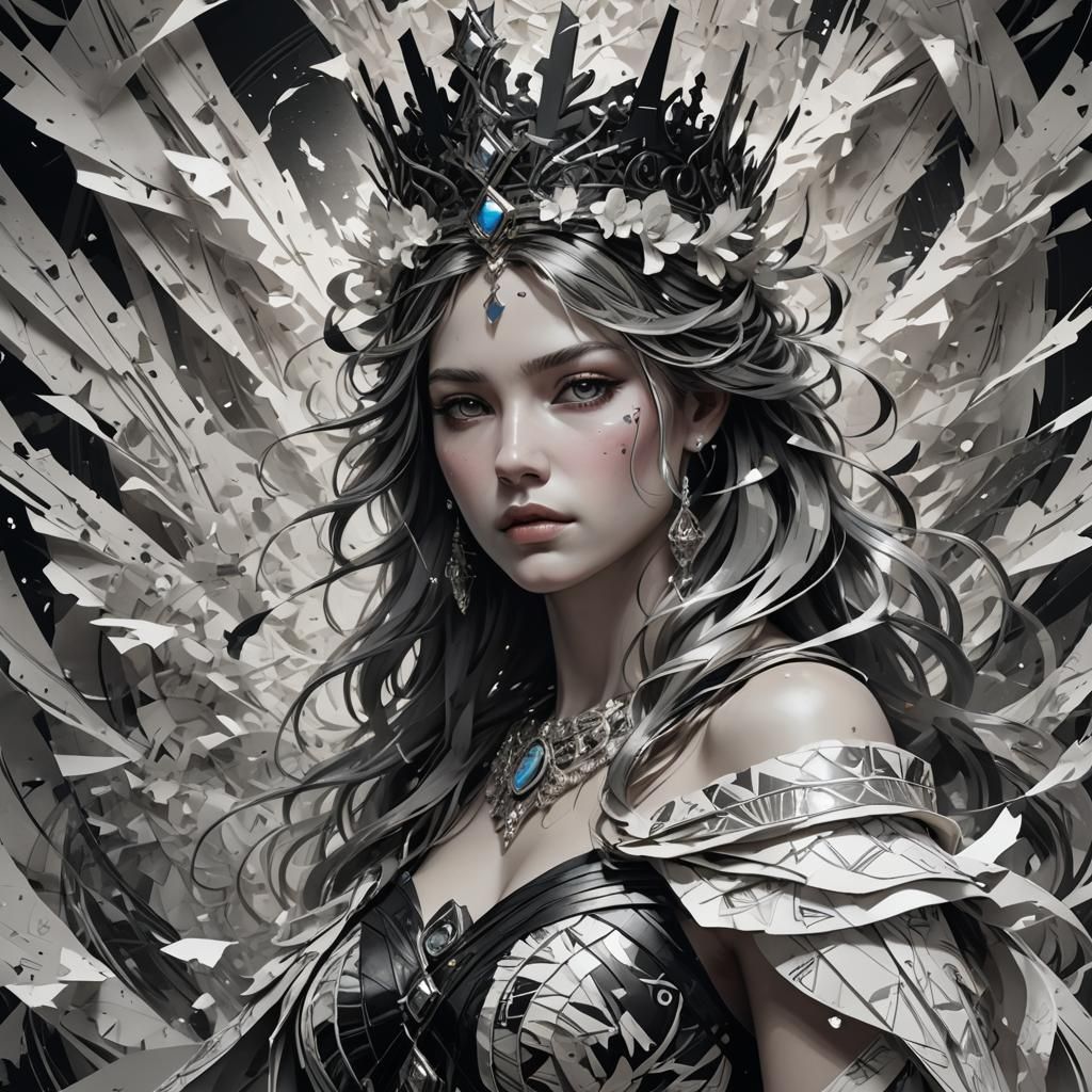 Paper Goddess Portrait in Artgerm Style