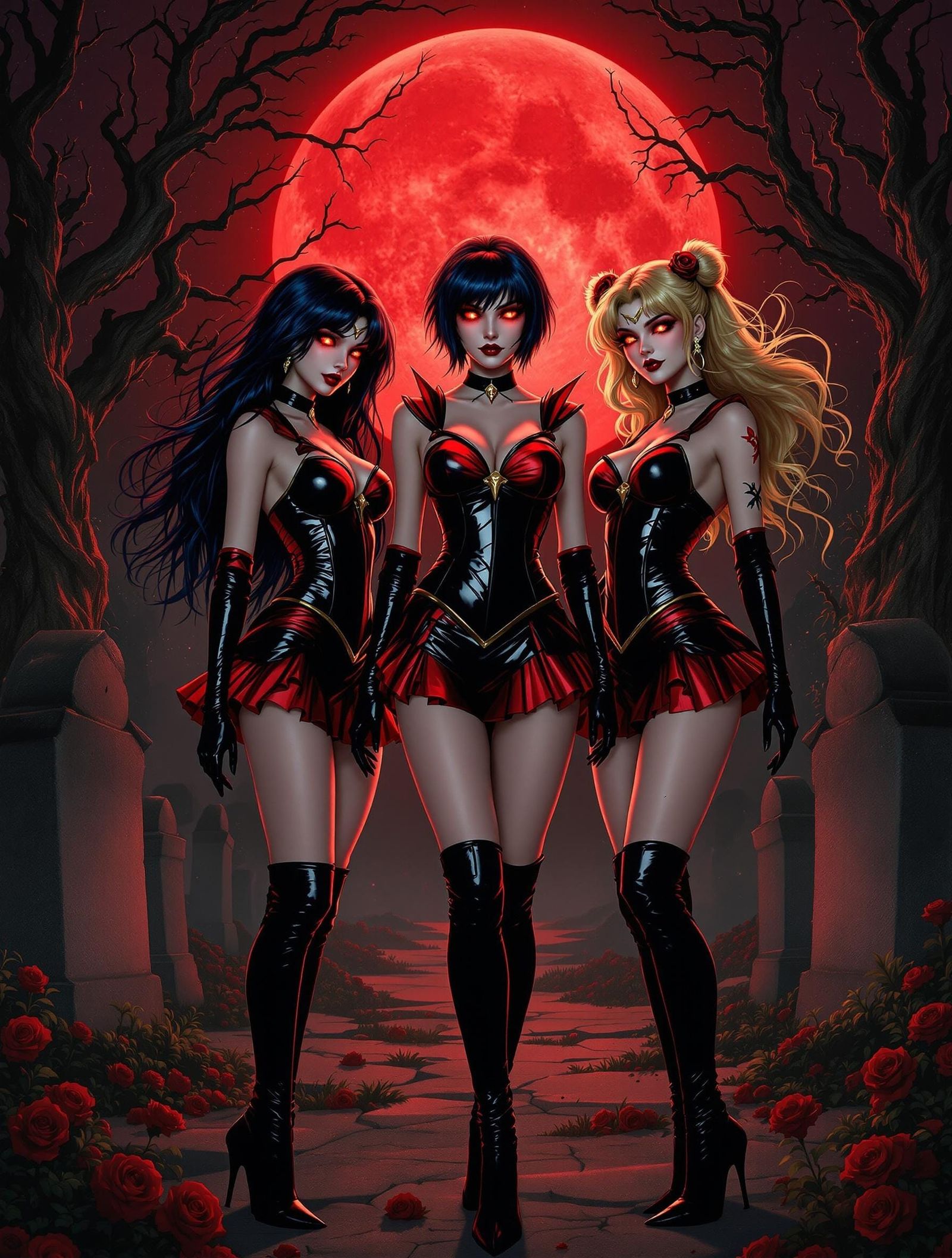 Vampire Sailor Guardians Unite in Dark Magic