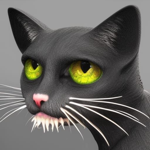 Realistic Ugliest Cat in Vibrant Fantasy Realm