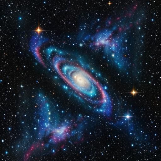 Vibrant Galaxy Nebula with Waterfall of Stars