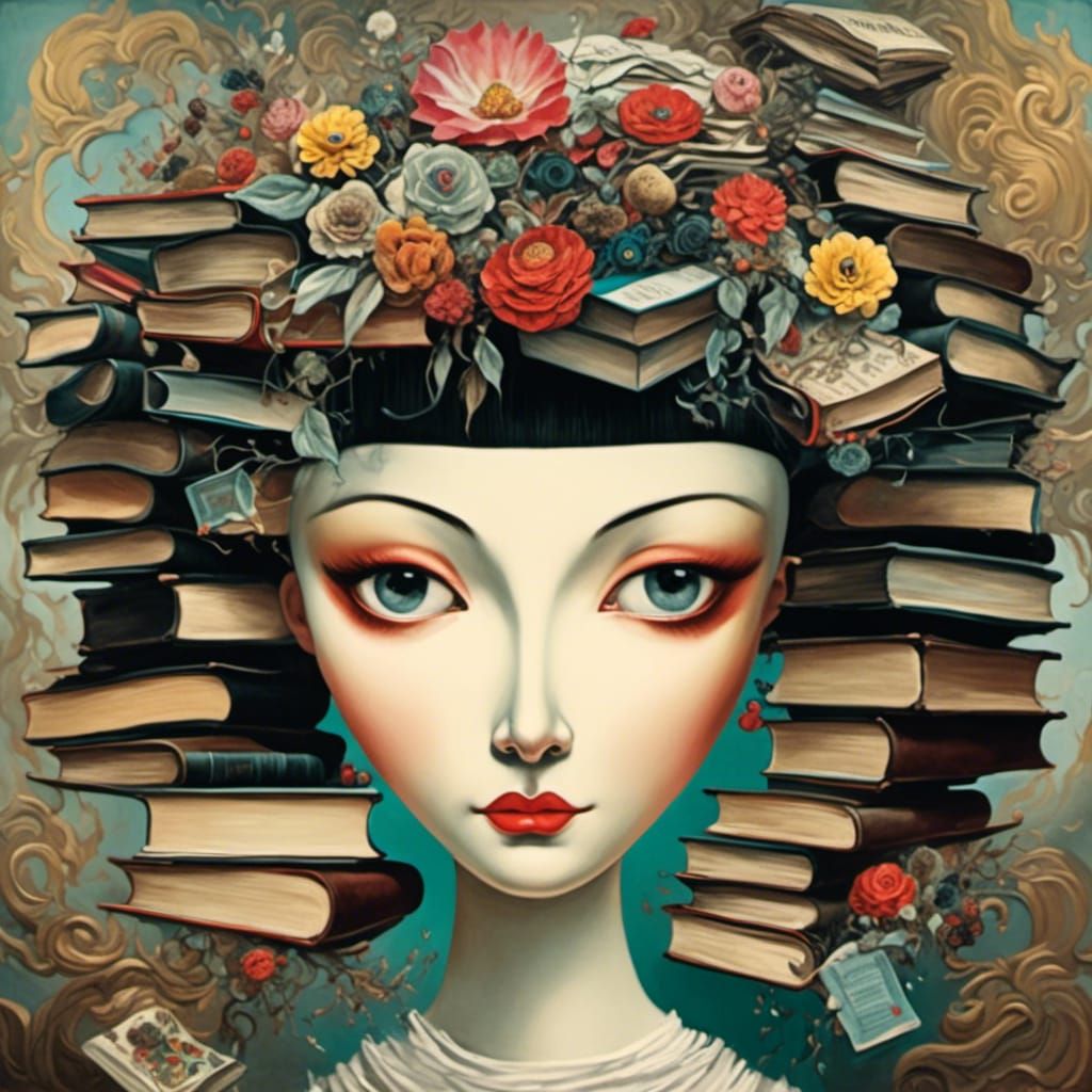 Book Woman with Hats: A Surreal Portrait