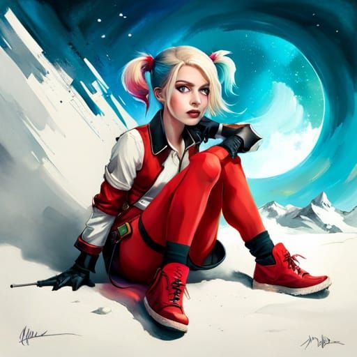 Adorable Chibi Harley Quinn Splash Art