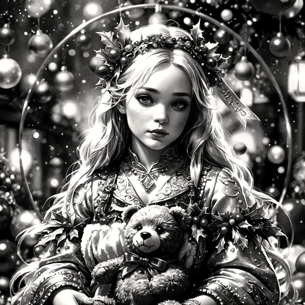 Magical Teddy Bear Christmas Wonderland in Hyperrealism