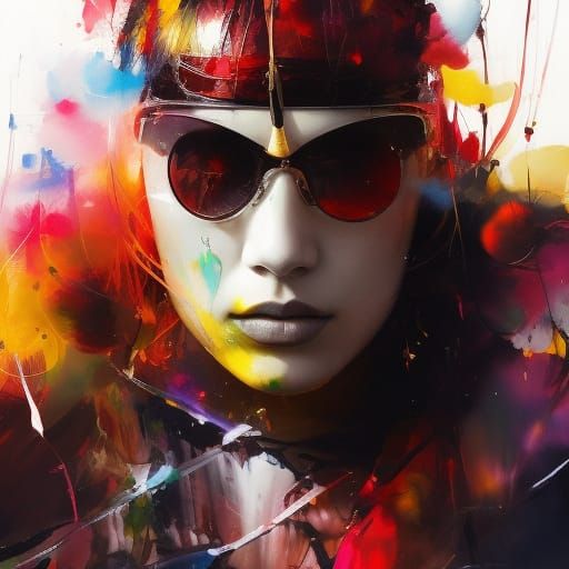 Woman in Yellow Sunglasses: Hyperdetailed Portrait