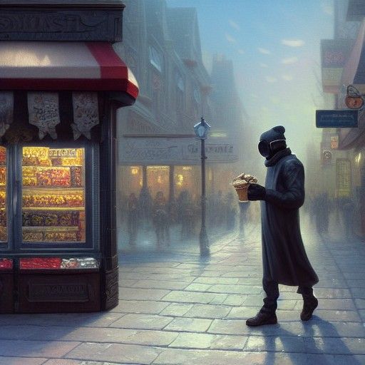 Gas Mask Assassin in Sunny Fantasy Town