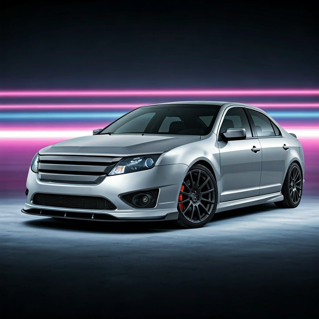Futuristic Ford Fusion with Body Kit in Cyberpunk Style