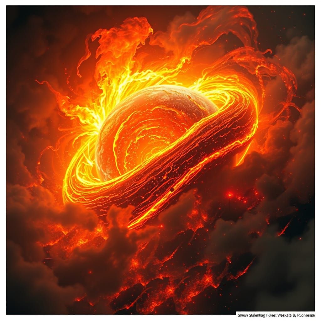 Fiery Birth of Planet Earth: Dreamlike Sci-Fi Art