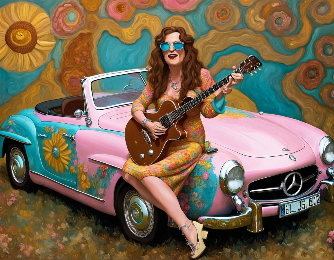 rock singer janis joplin singing "mercedes-benz"