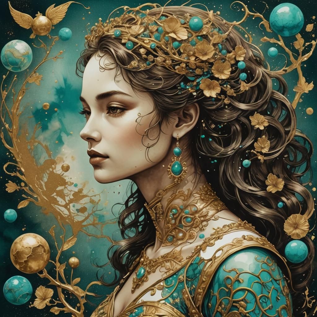 Venusian Life in Sumi-e Style