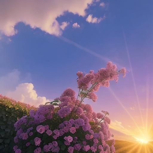 Fiery Purple Roses in Divine Light