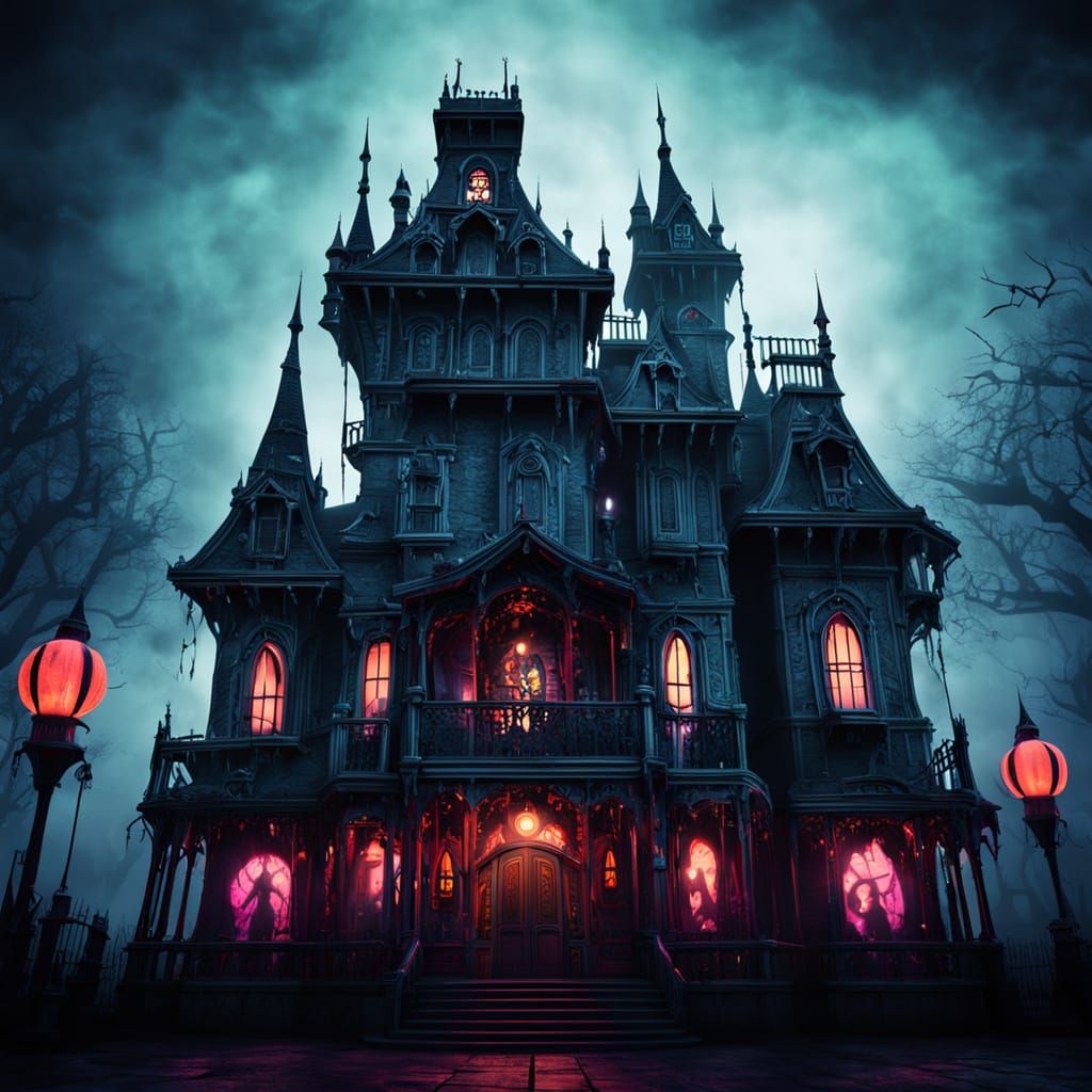 Dark Fantasy Disneyland with Gothic Horror Elements