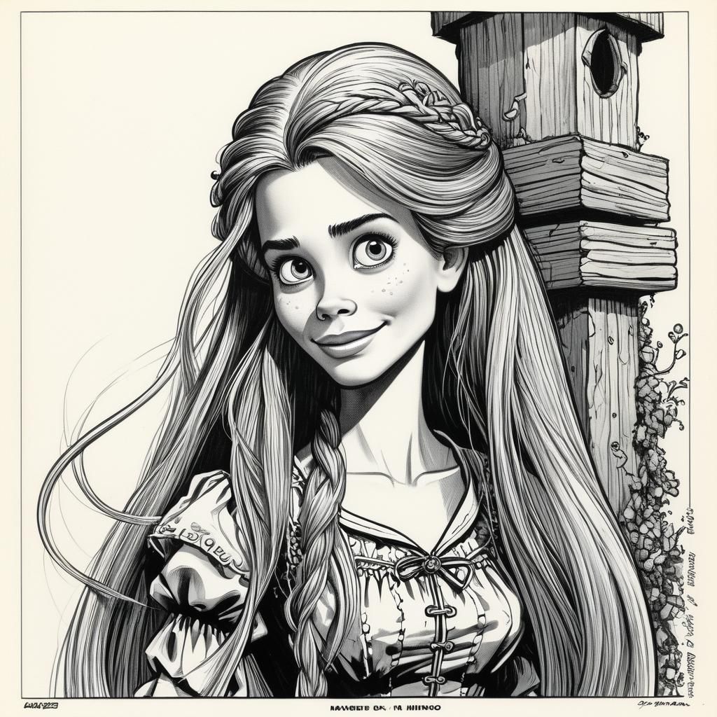 Rapunzel Portrait in Mad Magazine Style