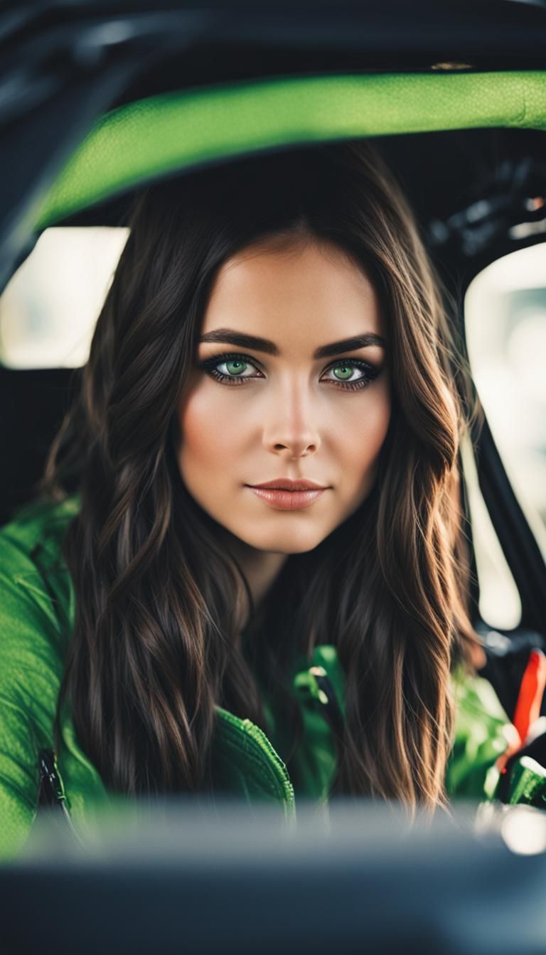Brunette with Green Eyes: A Tender Gaze