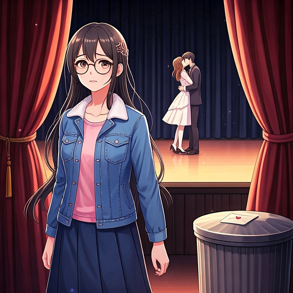 Anime Girl Backstage with Love Letter