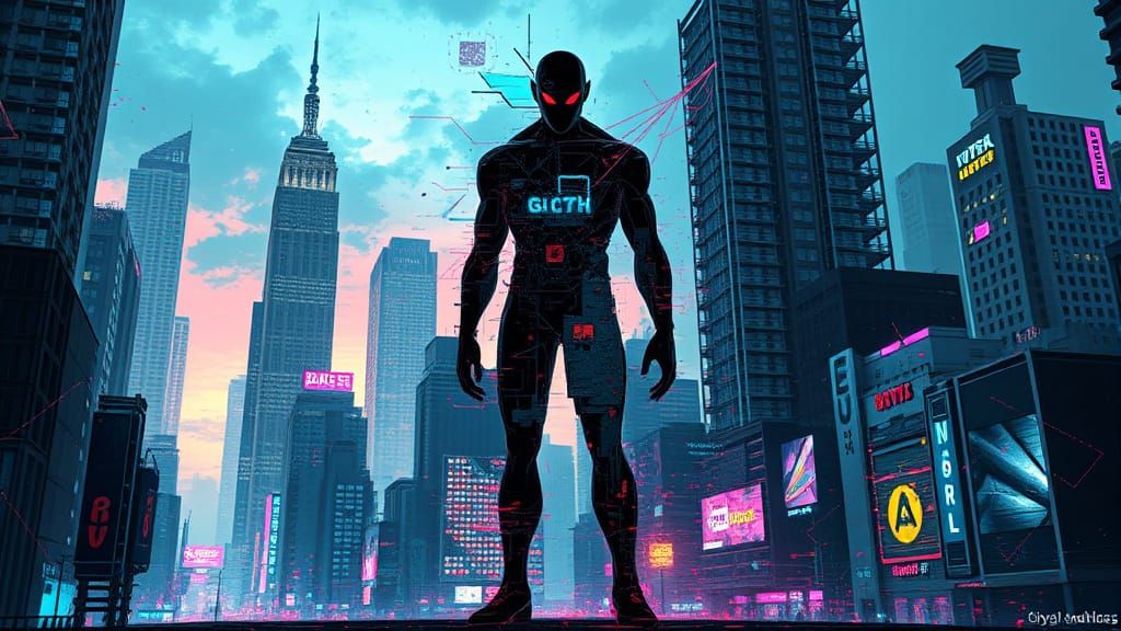 Glitch Supervillain Warps Reality in Pixelcore Style