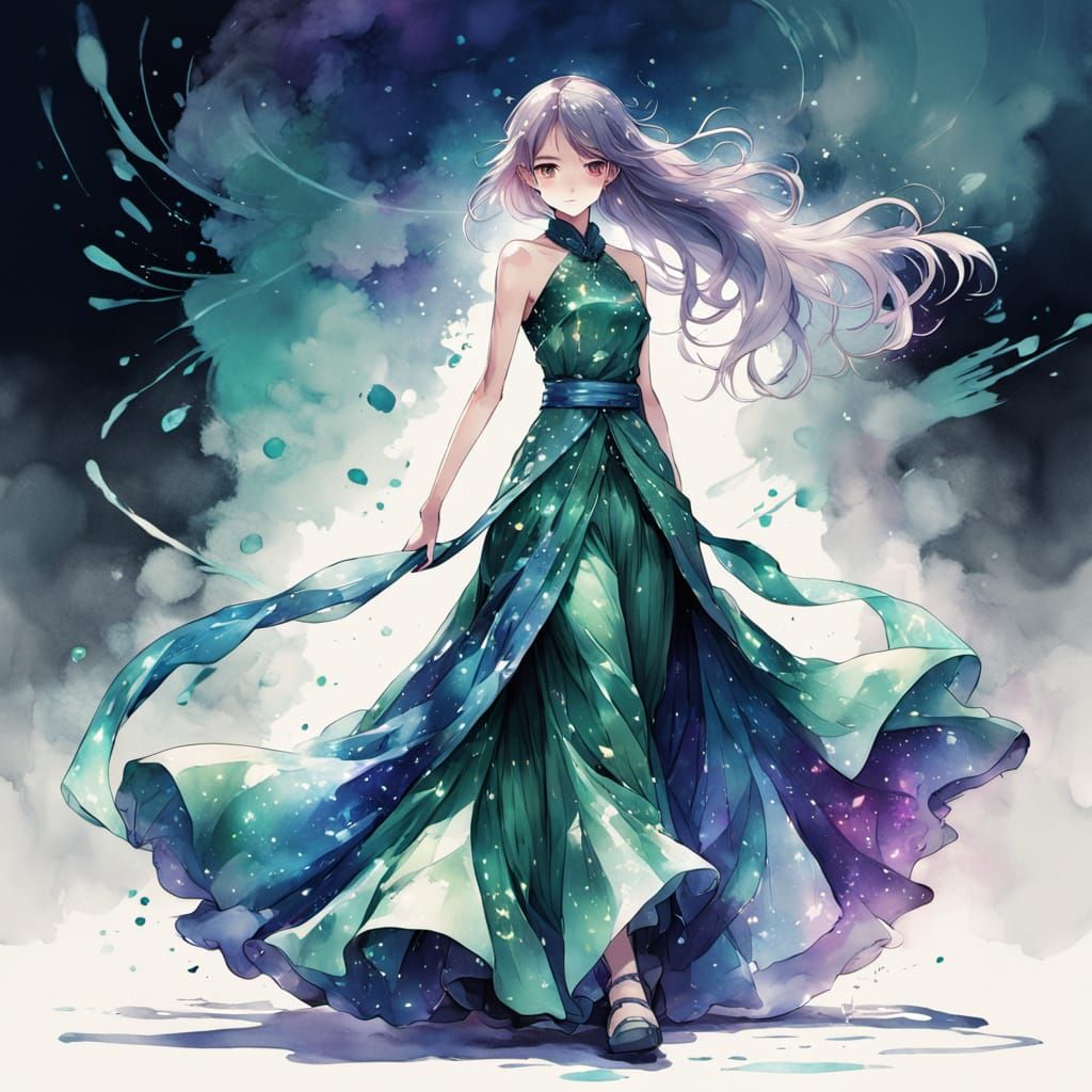 Ethereal Green Gown Unfurls on Runway