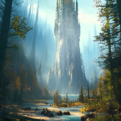 Golden Aspen Forest and Gothic Mage Tower